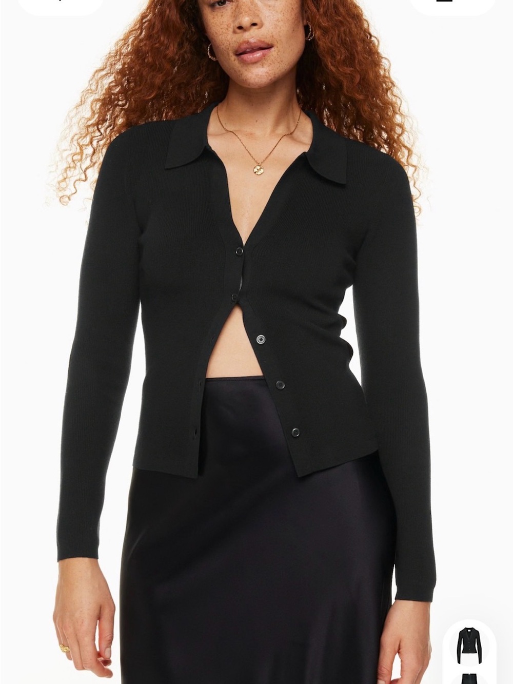 Aritzia Cove Sweater Button-Front Collared Sweater